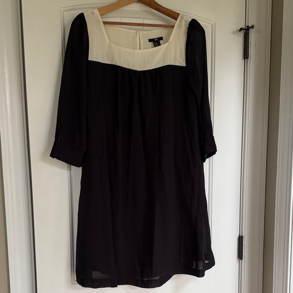 H&M Black Dress with Cream Yoke